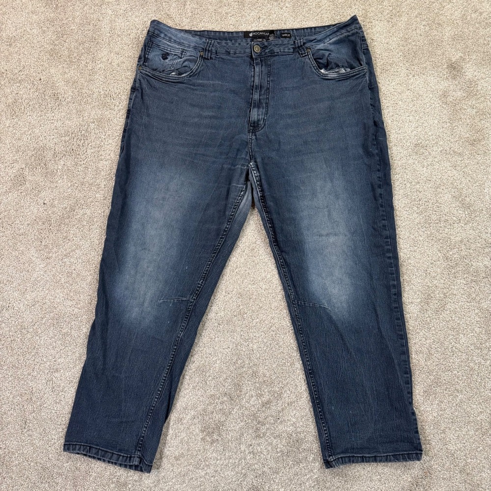 Rocawear Mens‎ 46x32 Classic Fit Straight Leg Jeans Dark Wash Blue Streetwear